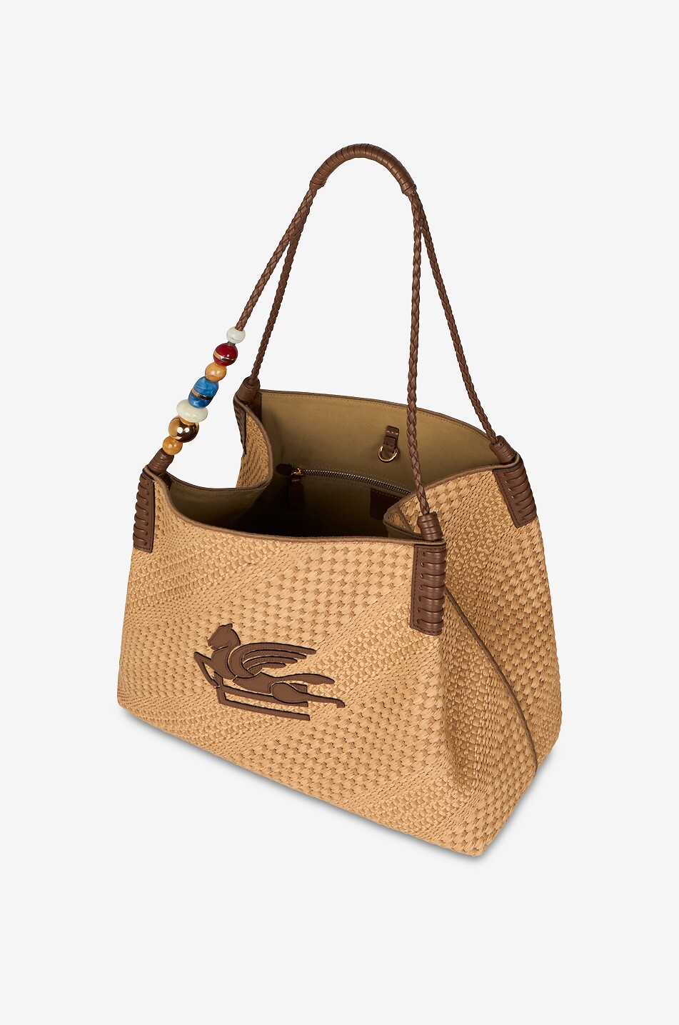 ETRO Libra Large woven raffia tote bag Women BEIGE 5
