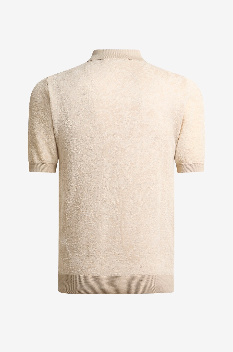 ETRO Polo à manches courtes en maille jacquard Paisley de coton Homme Beige clair 2