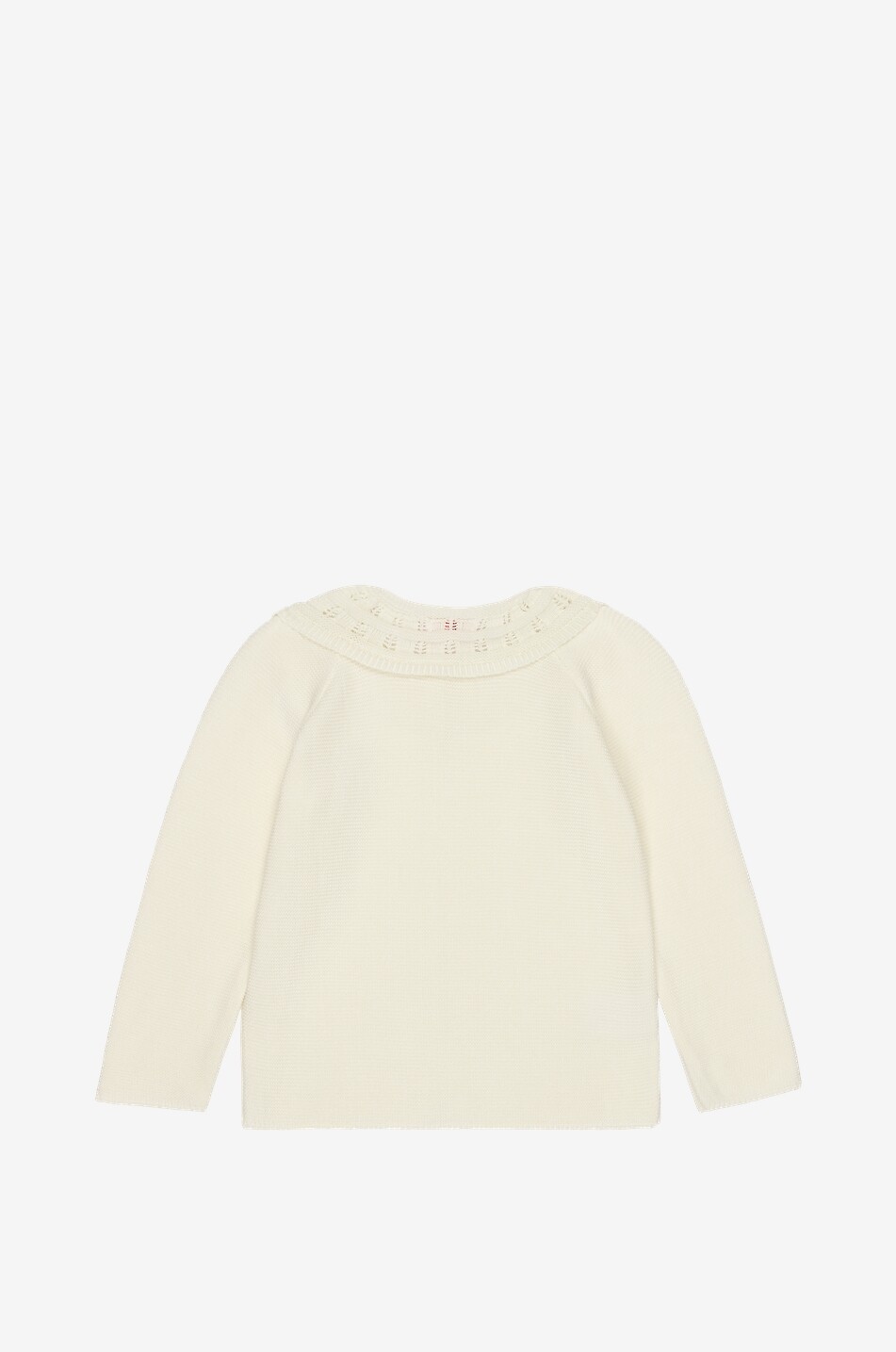 LA COQUETA Cardigan fille à col ajouré en coton Arcona Fille BLANC CASSE 2