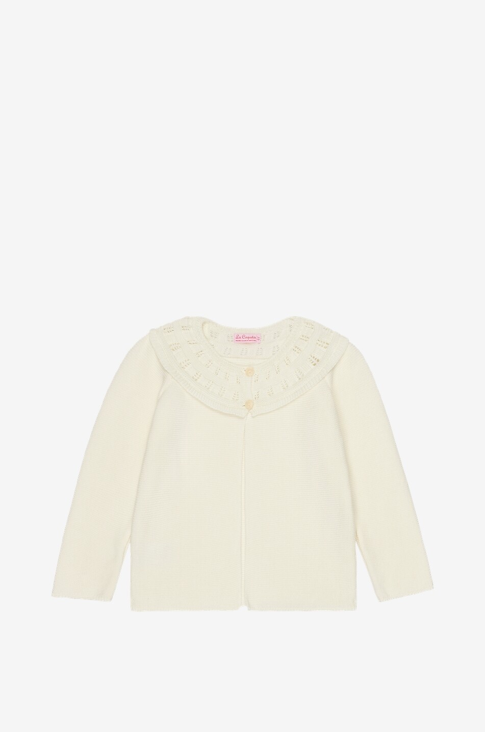 Cardigan fille à col ajouré en coton Arcona