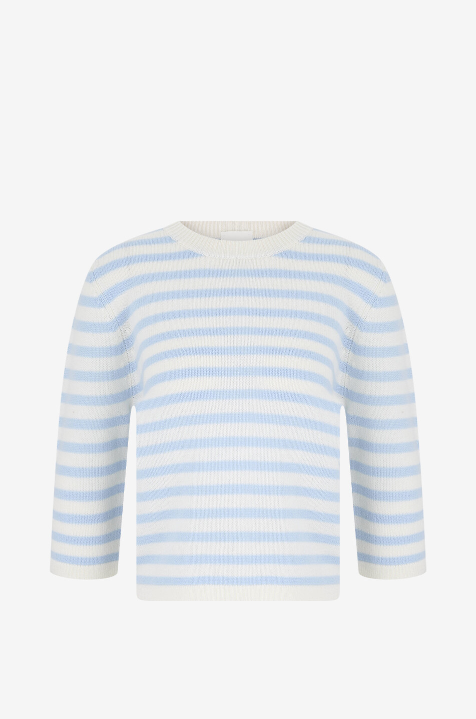 ALLUDE Striped crew-neck jumper in wool and cashmere Women LIGHT BLUE 1