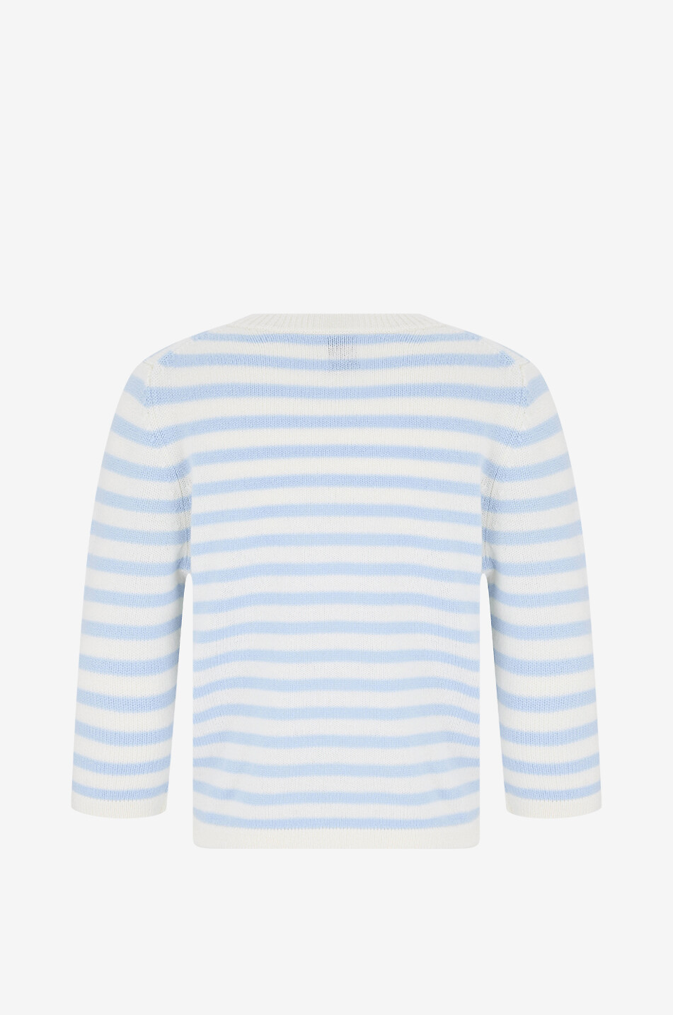 ALLUDE Striped crew-neck jumper in wool and cashmere Women LIGHT BLUE 2