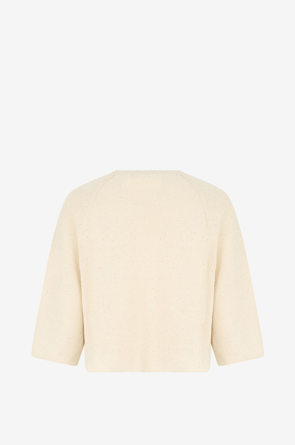 FABIANA FILIPPI Cape-Pullover aus Baumwolle und Leinen mit Pailletten Damen CREMEFARBEN 2