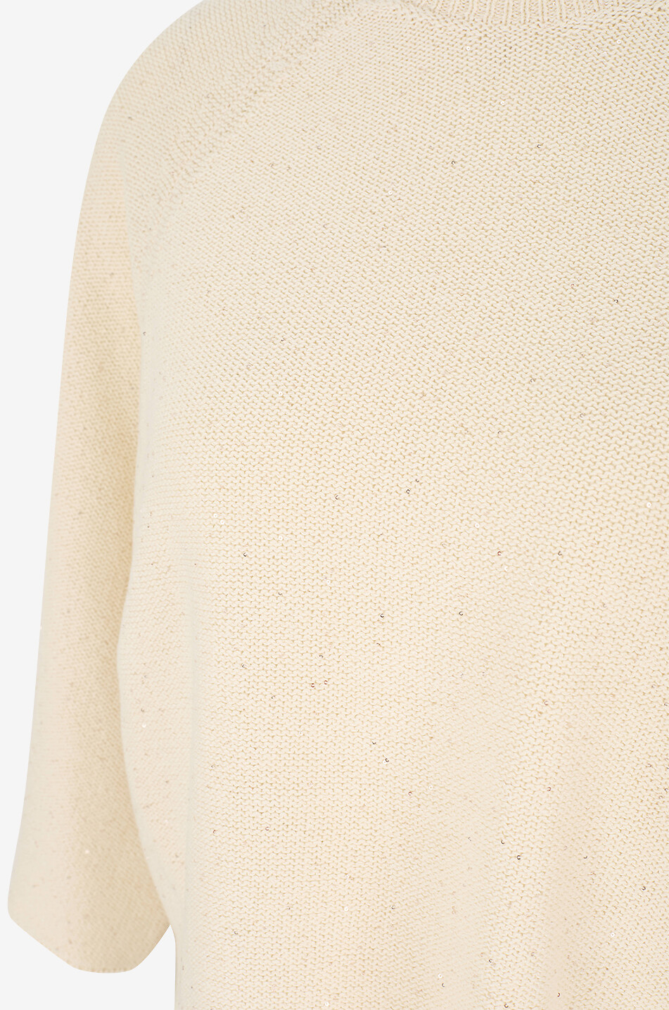 FABIANA FILIPPI Cape-Pullover aus Baumwolle und Leinen mit Pailletten Damen CREMEFARBEN 3