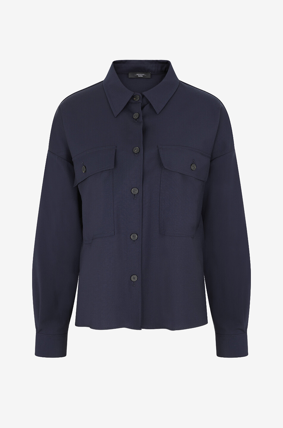 Mulino virgin wool cropped shirt jacket