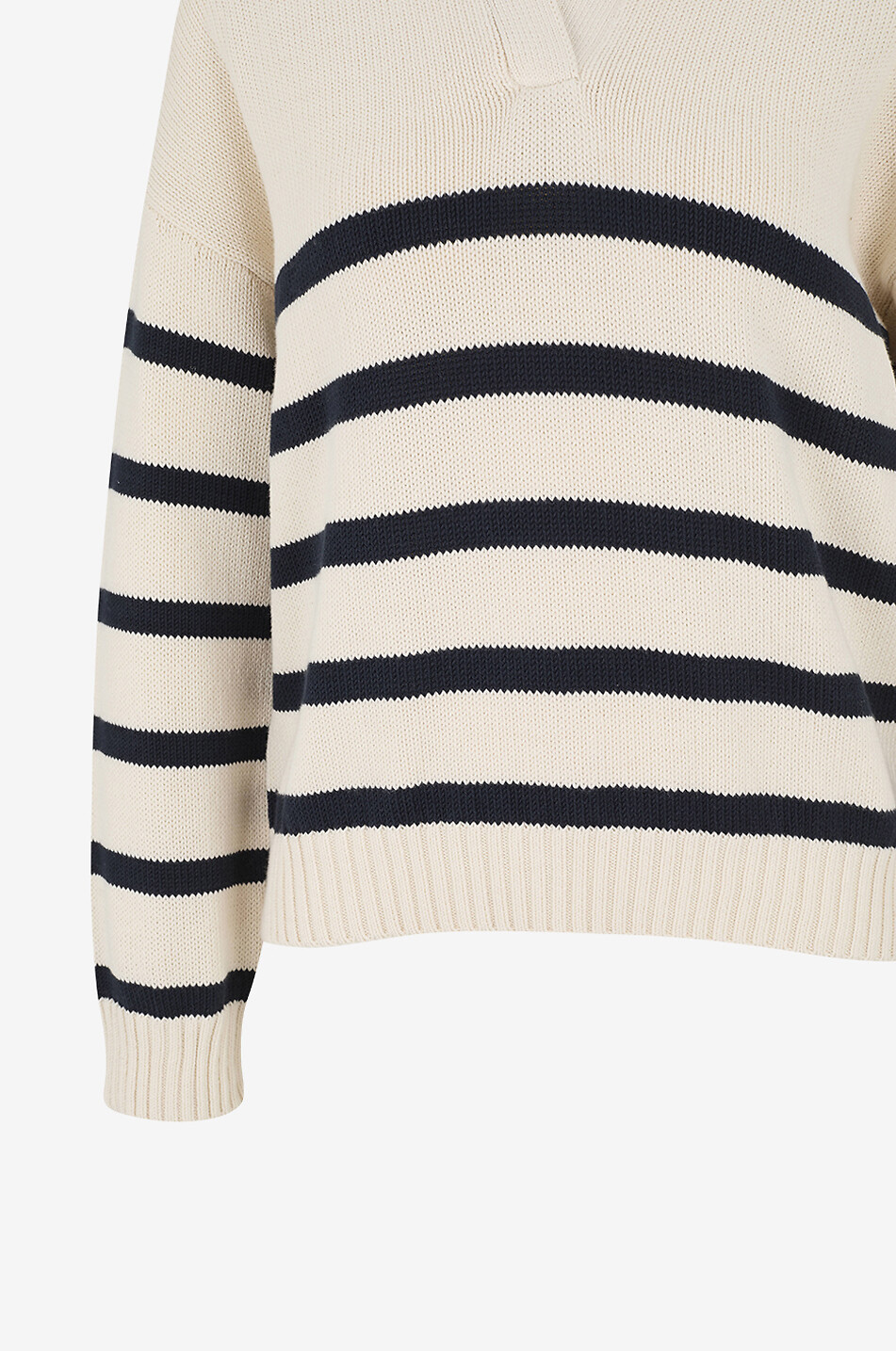 WEEKEND MAX MARA Panfilo striped cotton knit polo shirt Women DARK BLUE 3