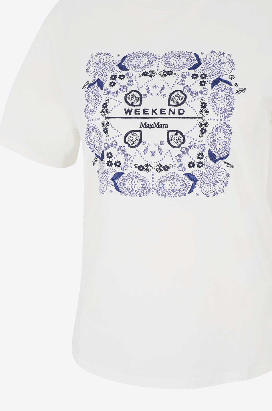 WEEKEND MAX MARA West embroidered cotton short-sleeved T-shirt Women WHITE 3