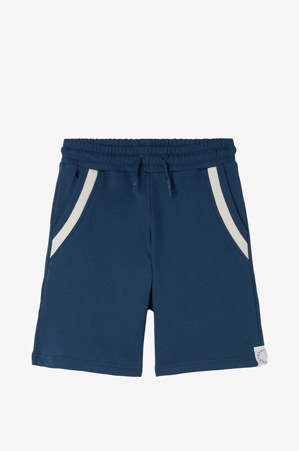 STELLA McCARTNEY KID Boys' logo embroidered sweat Bermuda shorts Boy BLUE 1
