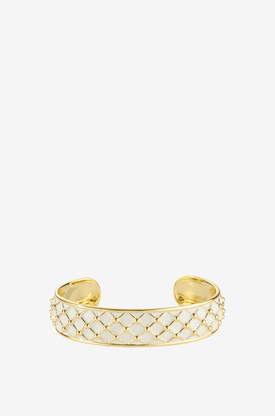 Venus Sable Blanc enamelled gold-tone bangle with latticework