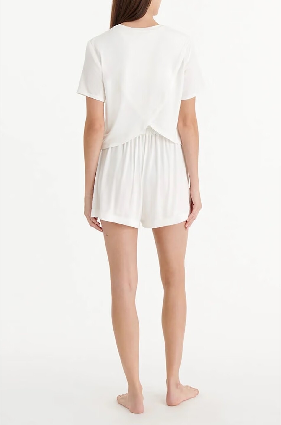 ERES T-shirt raccourci à dos croisé Solo Femme BLANC CASSE 4