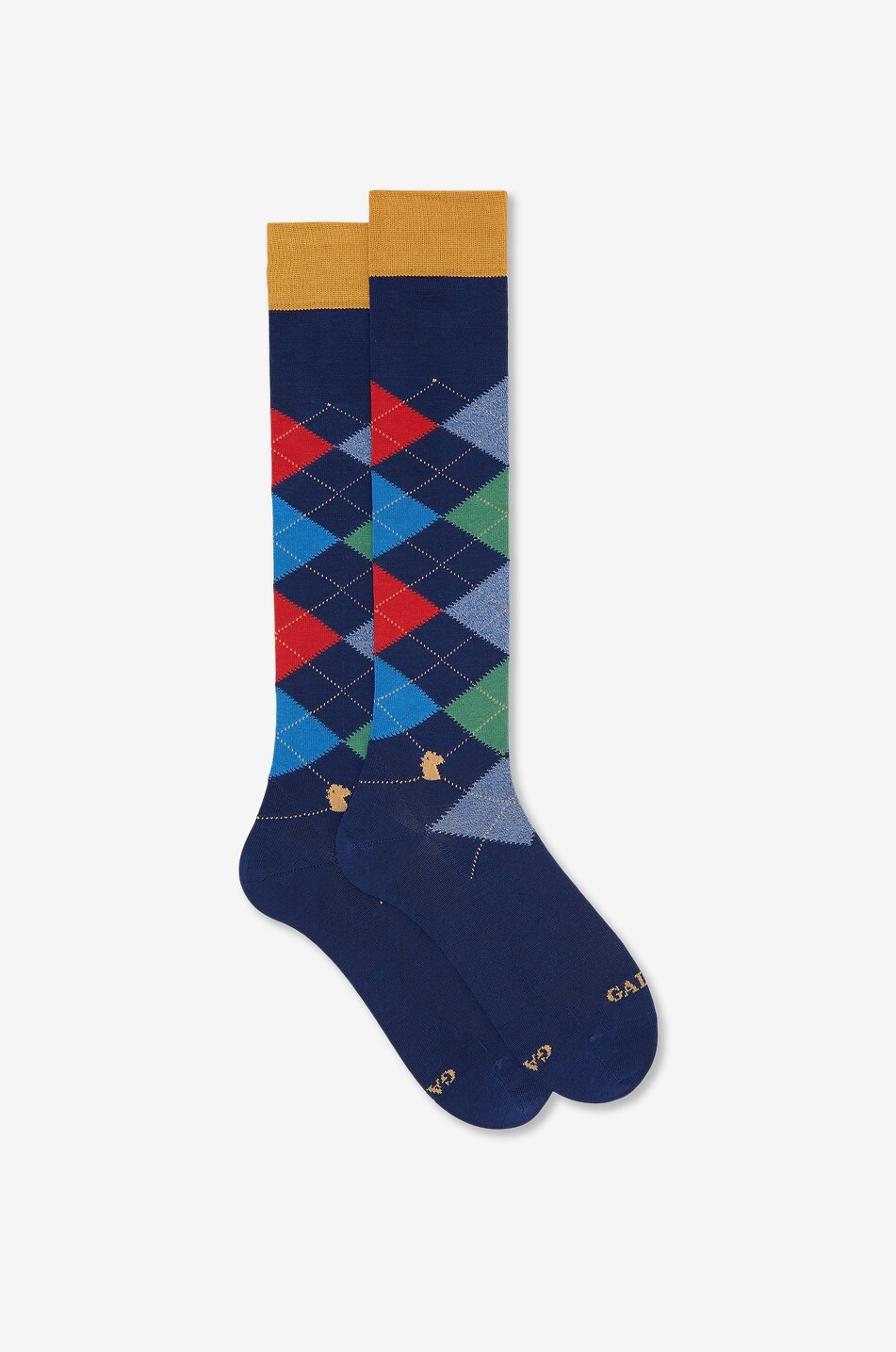 GALLO Lange Baumwollsocken mit Argyle-Motiv Herren DUNKELBLAU 1