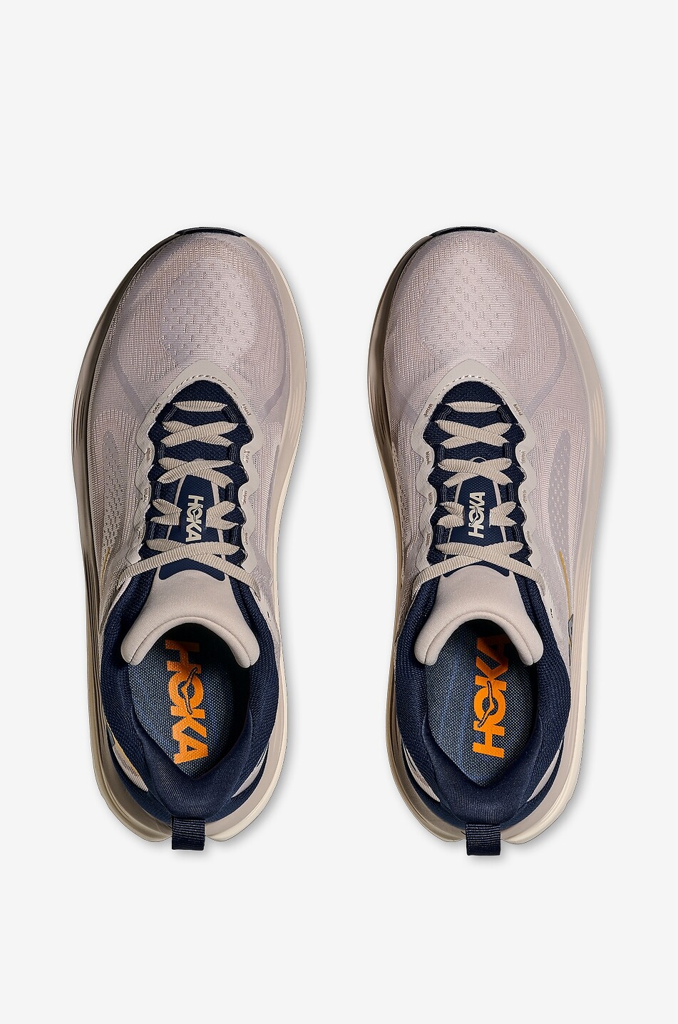 HOKA ONE Kawana 3 fabric running shoes Men Medium beige 7