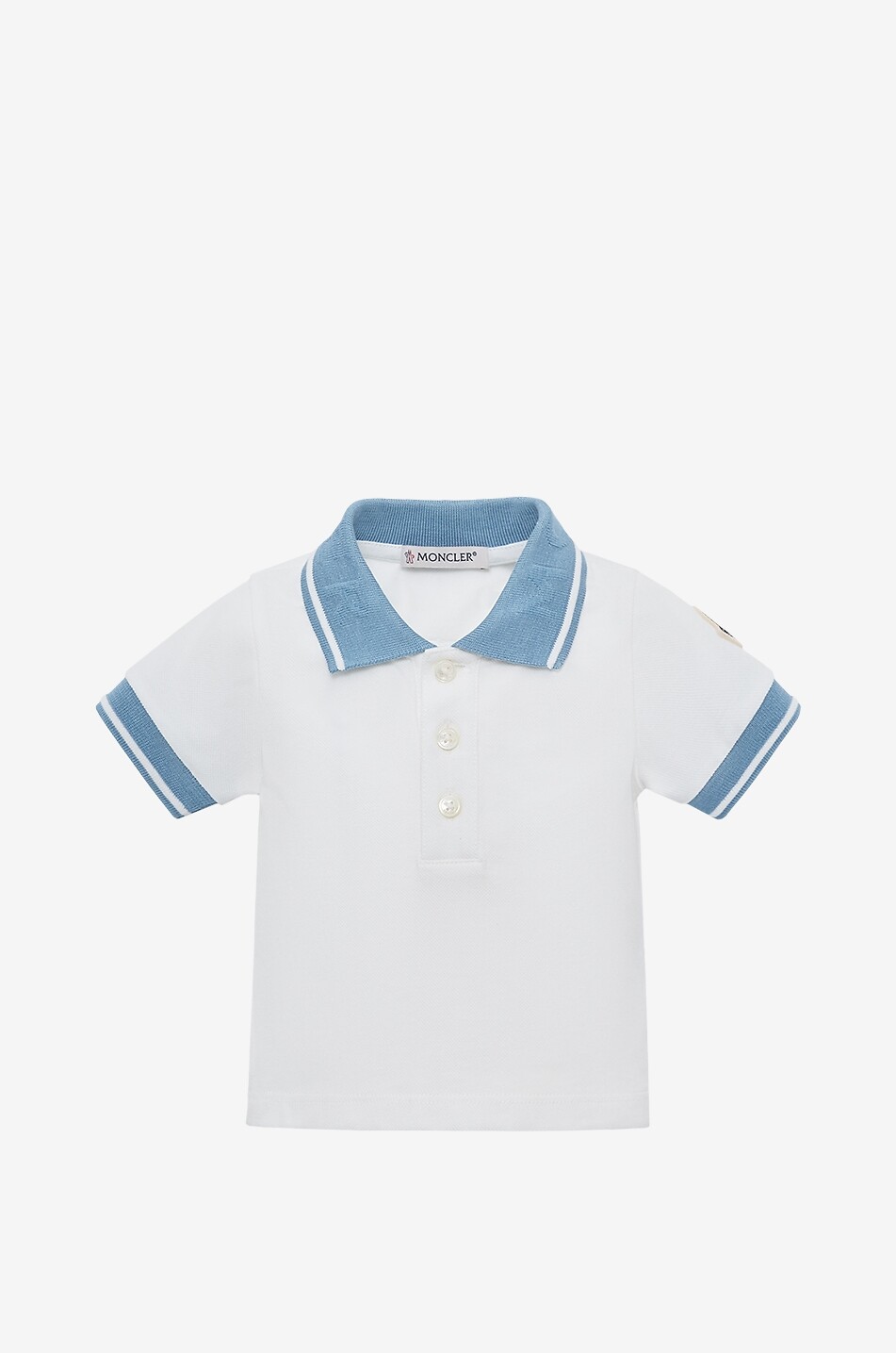 MONCLER Kurzarm-Polohemd für Babys mit Konstaststreifen Baby WEISS 1