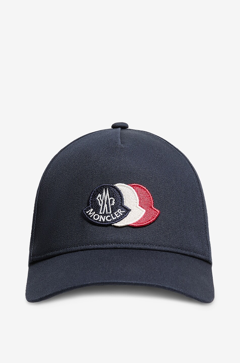 MONCLER Triple Logo Patch boys' gabardine baseball cap Boy DARK BLUE 1