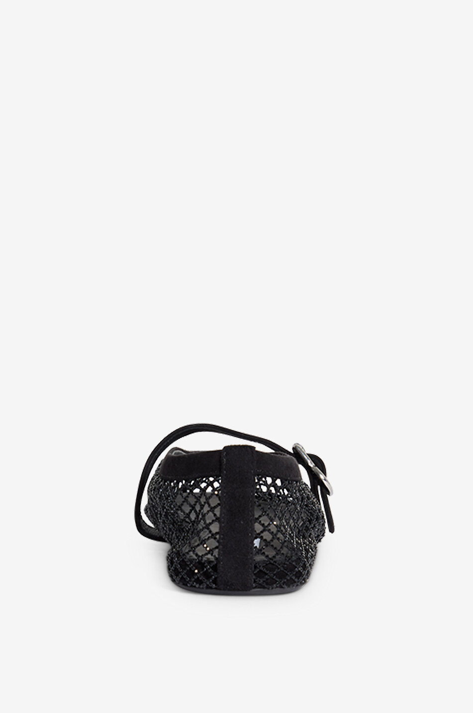ALAÏA Ballerines à bout rond en résille ornées de strass Femme NOIR 4