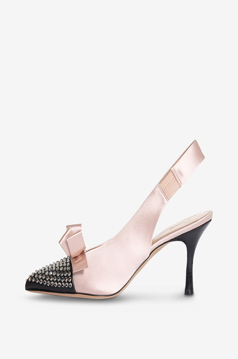 CHLOE Alba 75 rhinestone-embellished satin sling-back pumps Women LIGHT PINK 3