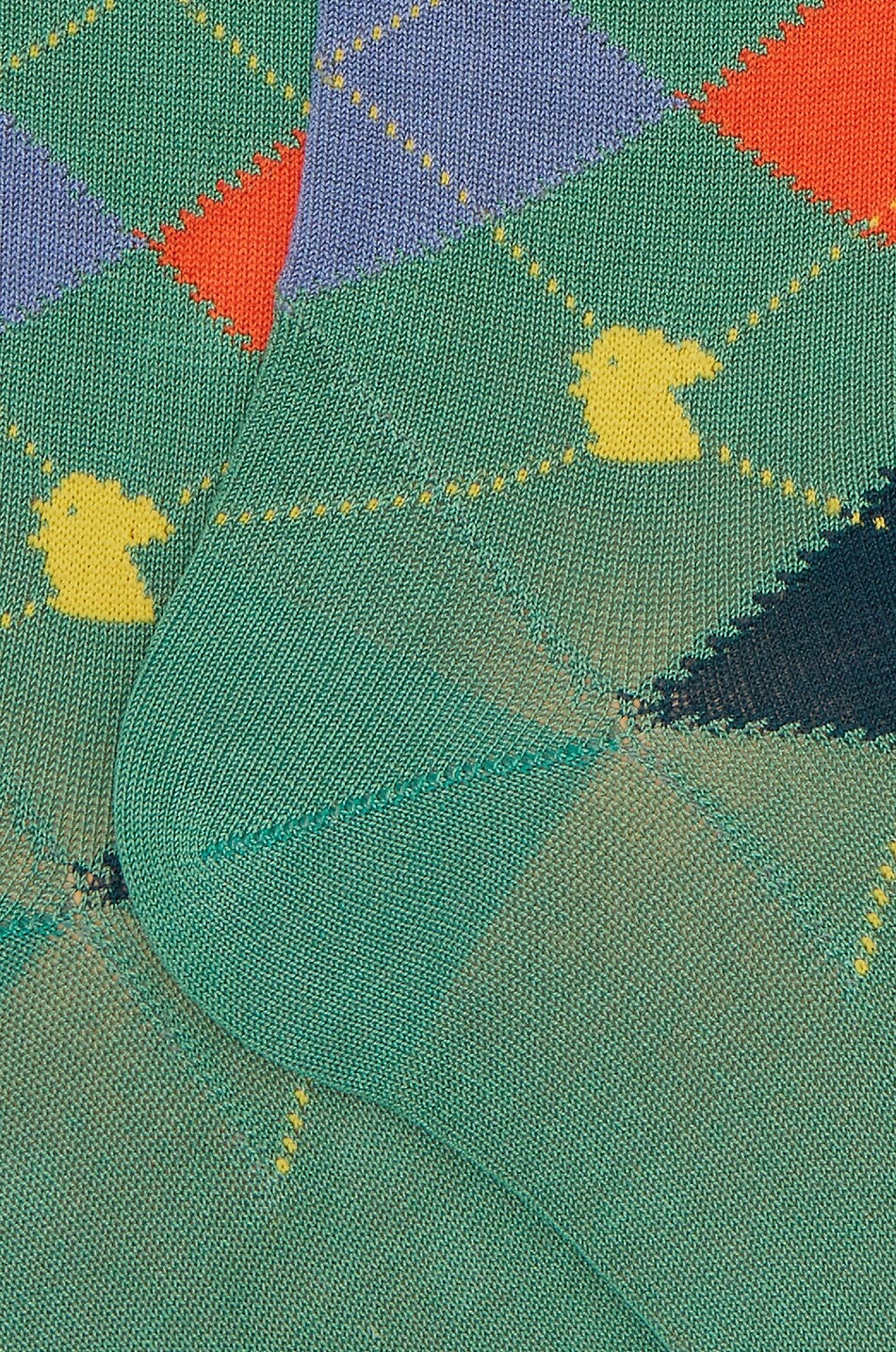 GALLO Lange Baumwollsocken mit Argyle-Motiv Herren MITTELGRÜN 2