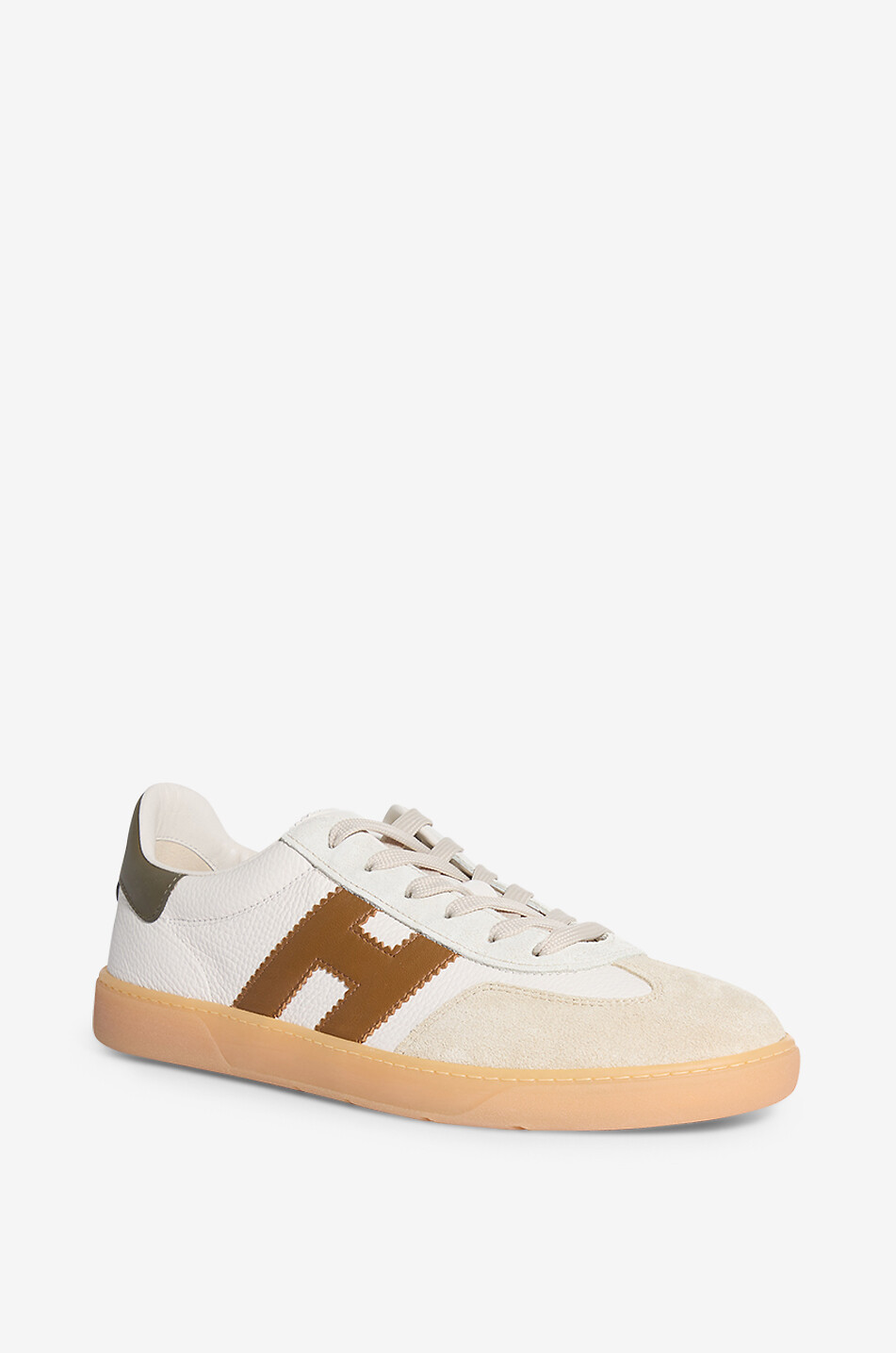 HOGAN Hogan Cool low-top grained leather lace-up sneakers Men EGGSHELL 1