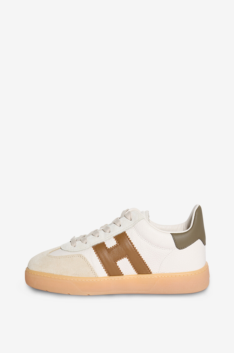 HOGAN Hogan Cool low-top grained leather lace-up sneakers Men EGGSHELL 3