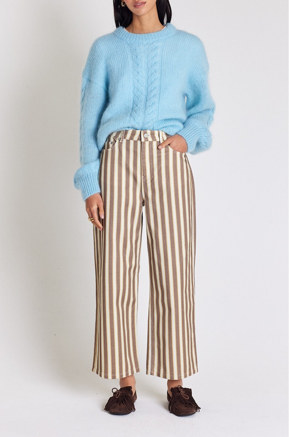 BALZAC PARIS Pullover aus Mohair-Mix mit Zopfdetail Arthur Damen HELLBLAU 2