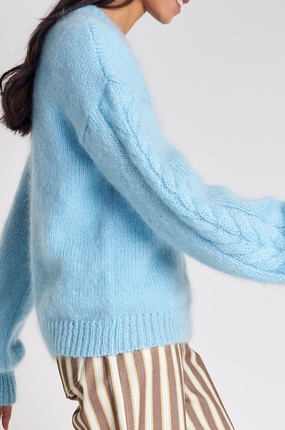 BALZAC PARIS Pullover aus Mohair-Mix mit Zopfdetail Arthur Damen HELLBLAU 3