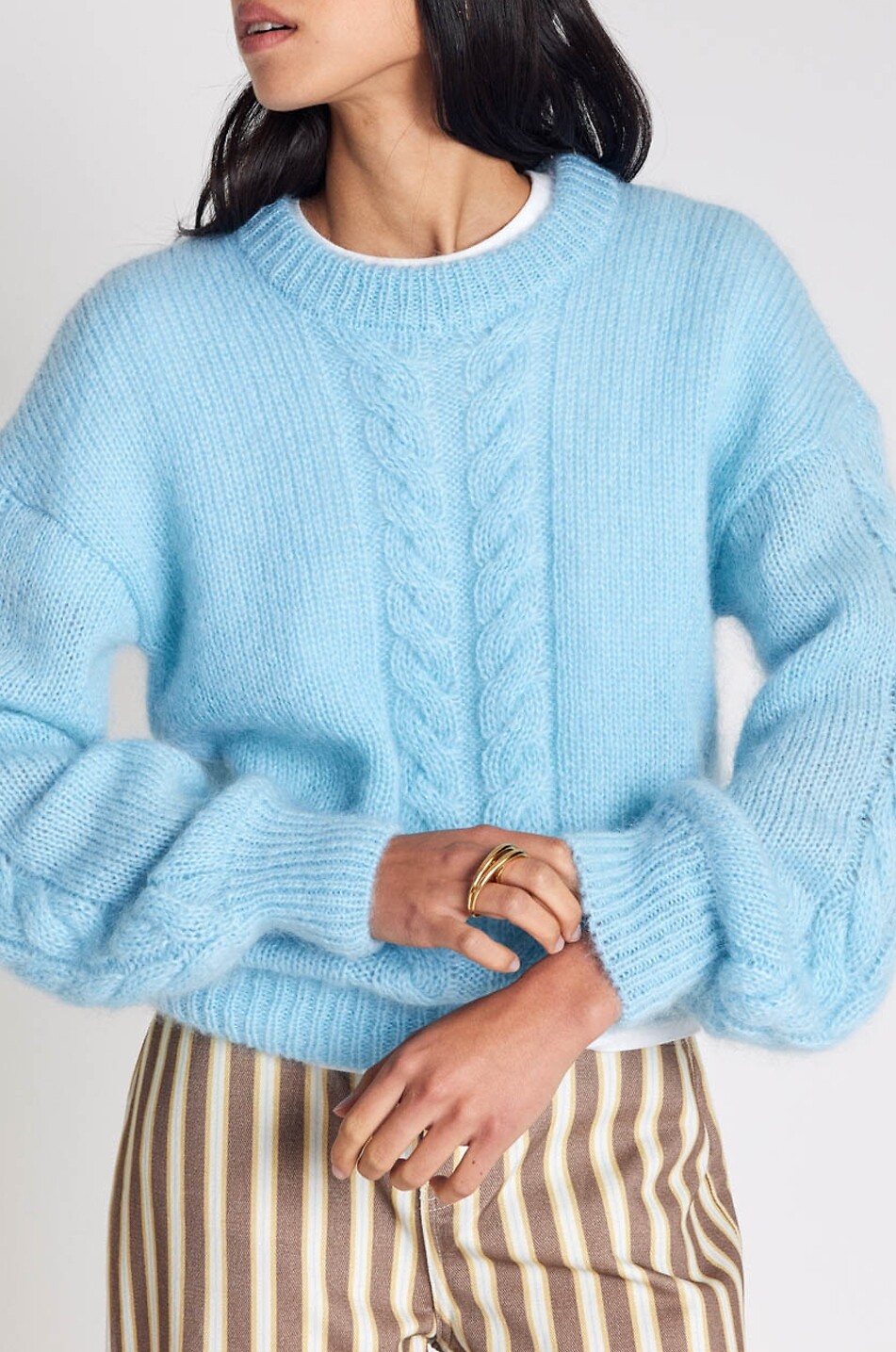 BALZAC PARIS Pullover aus Mohair-Mix mit Zopfdetail Arthur Damen HELLBLAU 5