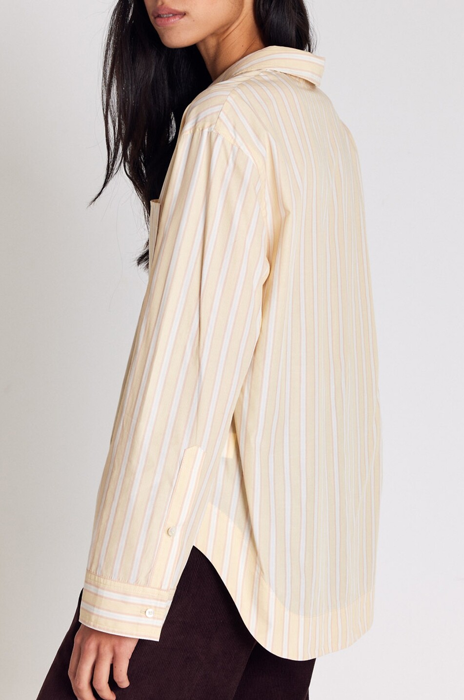 BALZAC PARIS Paloma striped oversize poplin shirt Women YELLOW 5