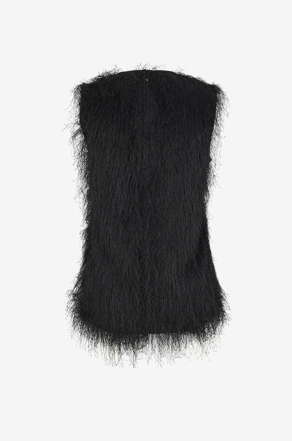 LOULOU DE SAISON Yasmin fringed sleeveless top Women BLACK 2