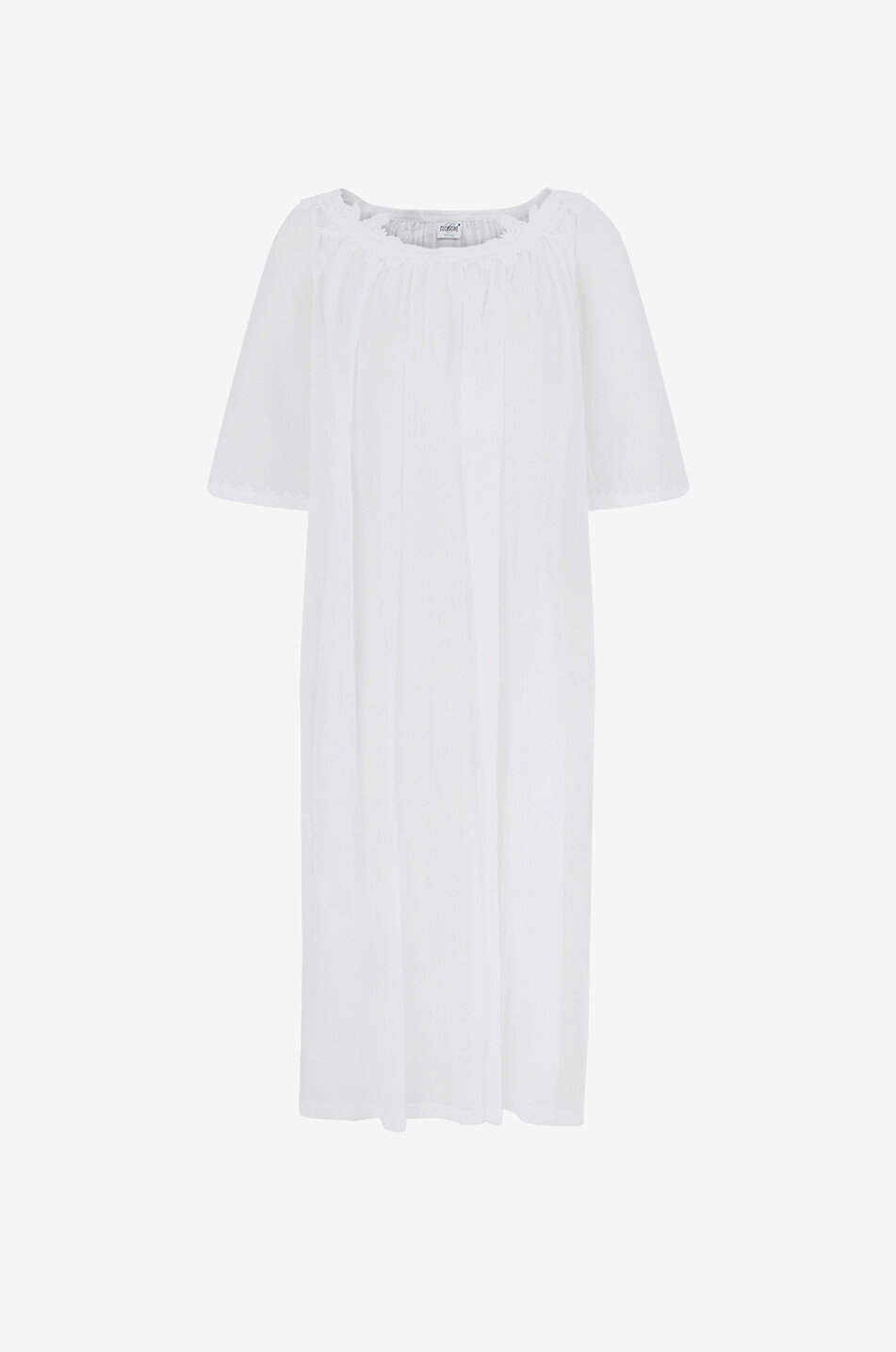 CELESTINE Chemise de nuit à col bateau en coton Marcella Femme BLANC 1