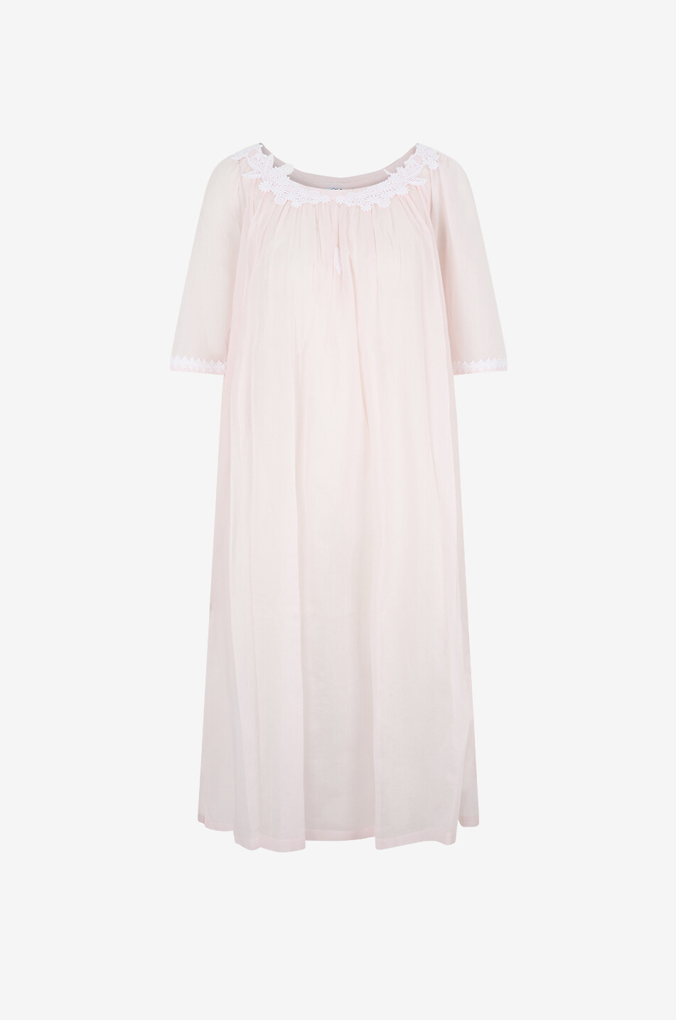 Chemise de nuit à col bateau en coton Marcella