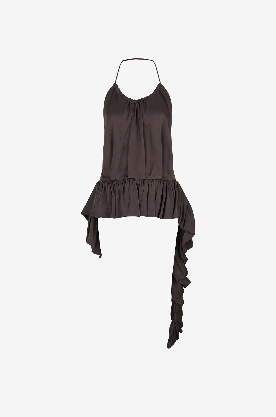 Top dos nu en satin à basque asymétriqueTamara