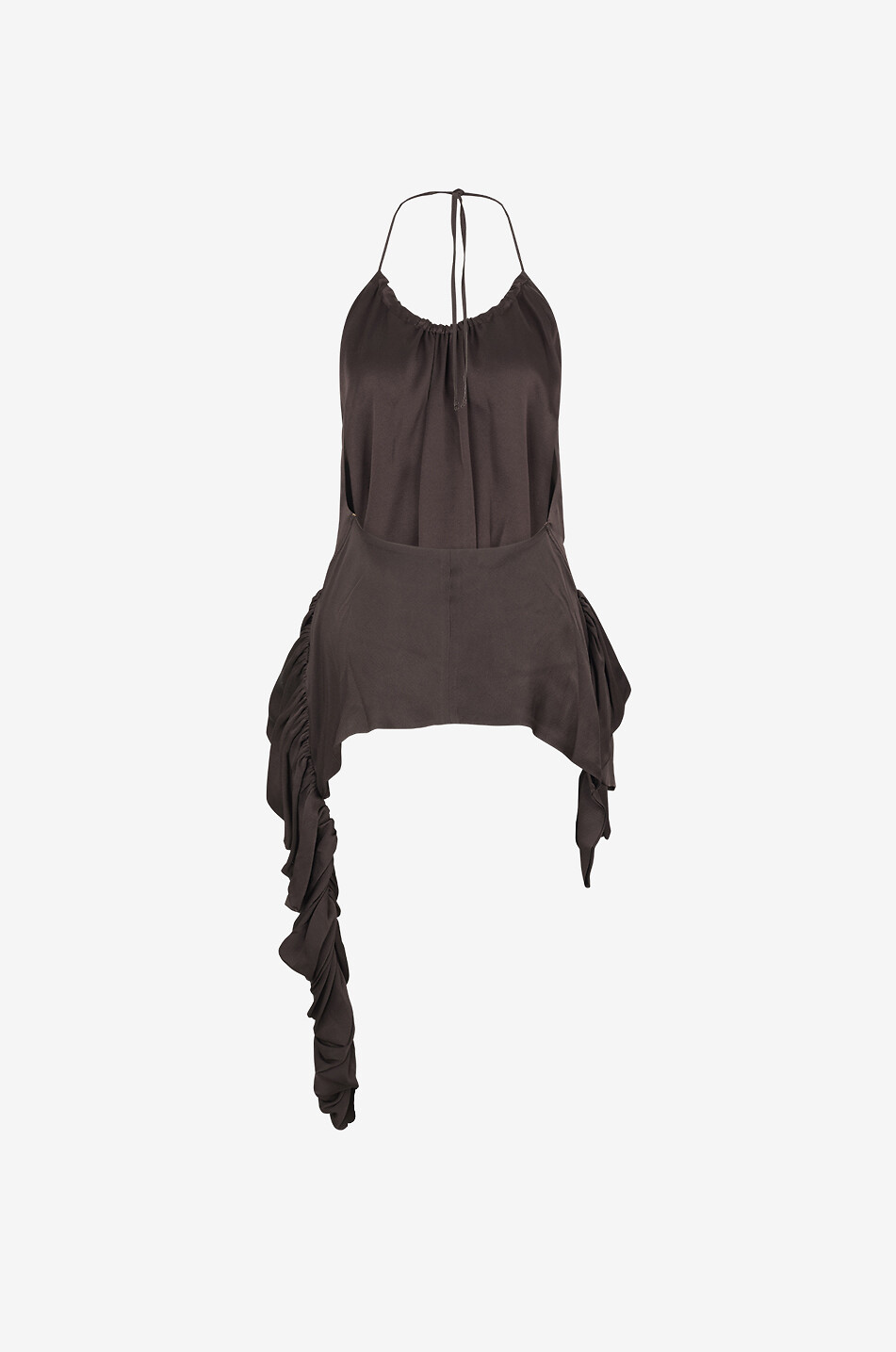 LIBEROWE Top dos nu en satin à basque asymétriqueTamara Femme MARRON FONCÉ 2