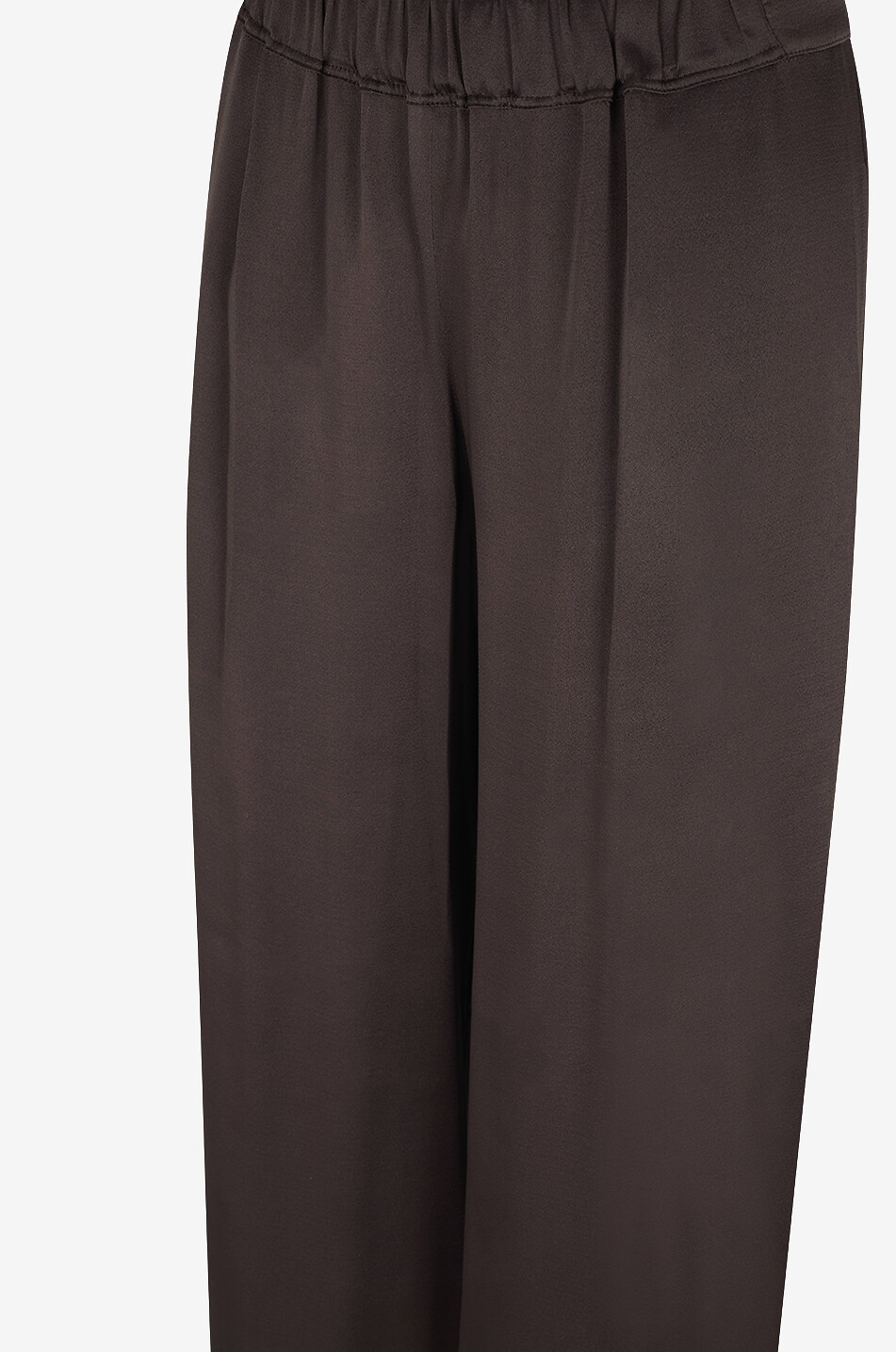 LIBEROWE Palazzo wide-leg satin trousers Women DARK BROWN 4