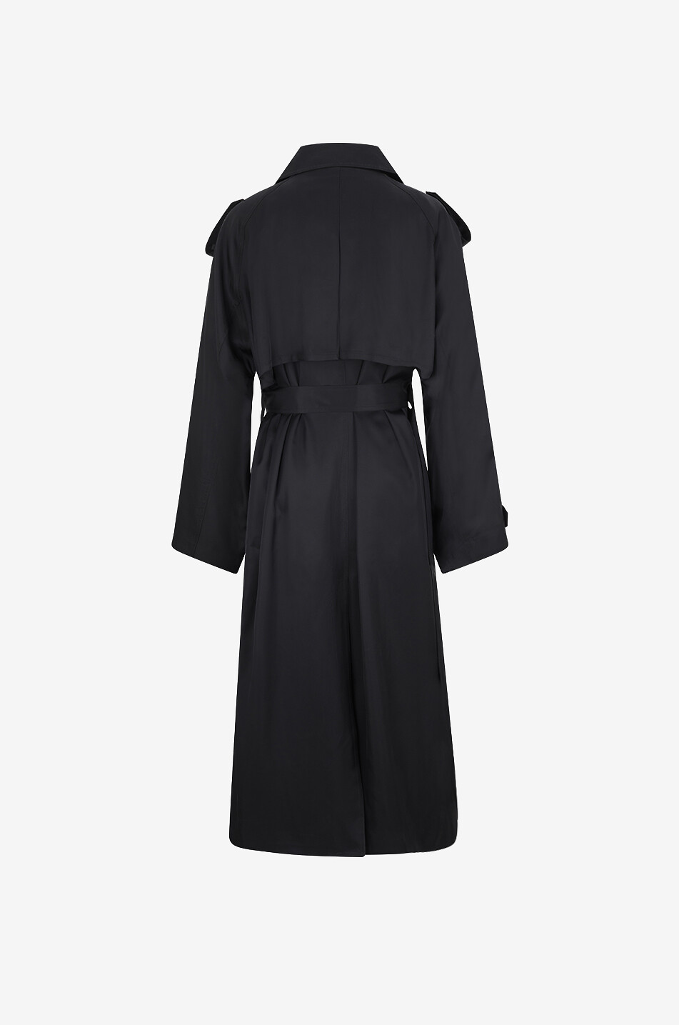 THE FRANKIE SHOP Veyron long fluid twill trench coat Women BLACK 2
