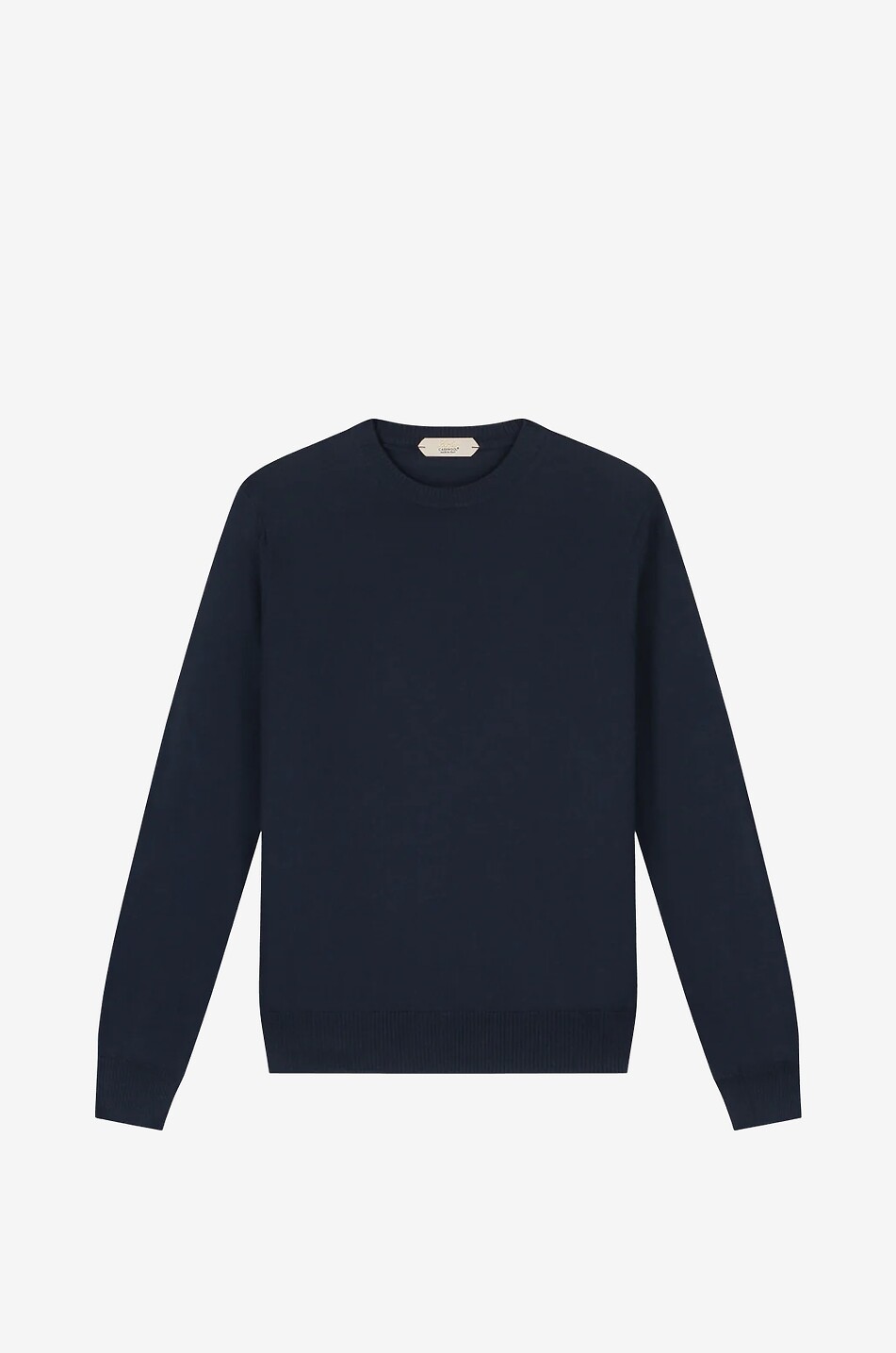 AURELIEN Pull à col rond en laine mérinos City Crew Homme BLEU FONCE 1