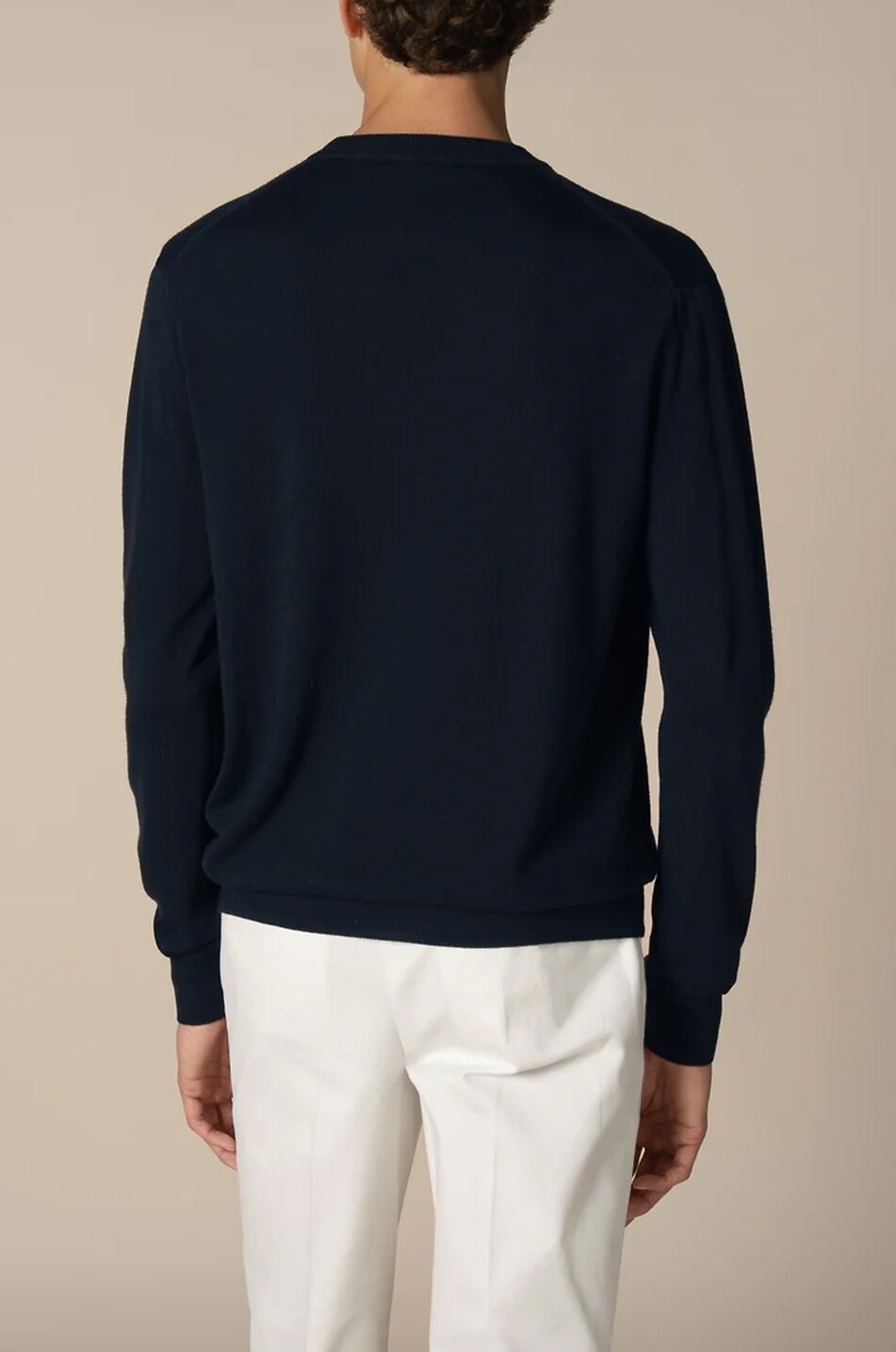 AURELIEN Pull à col rond en laine mérinos City Crew Homme BLEU FONCE 3