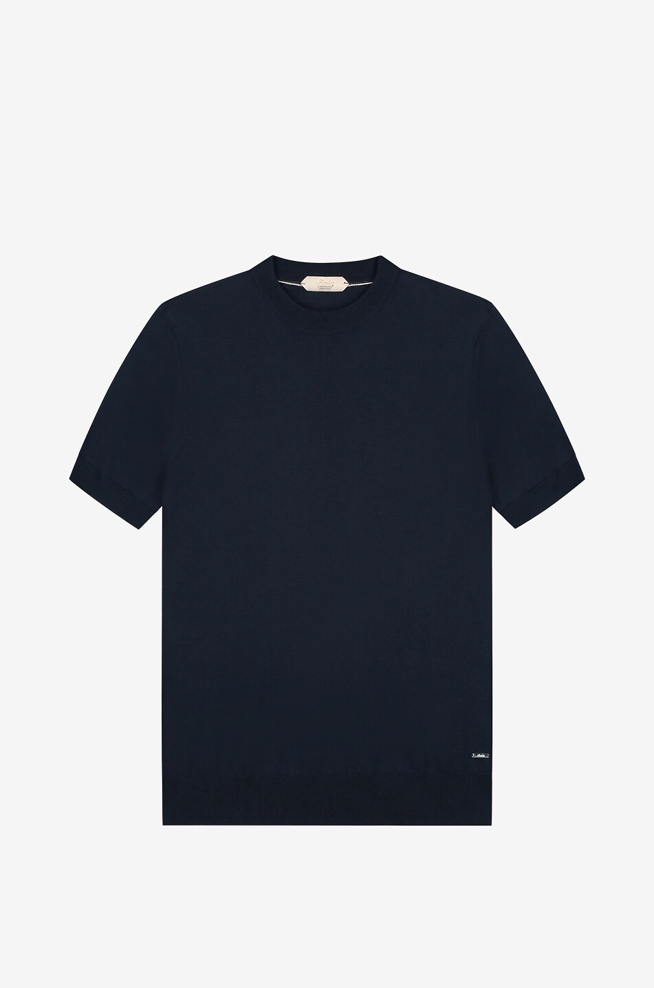 AURELIEN Kurzarm-Pullover aus Cashwool-Wolle Herren DUNKELBLAU 1