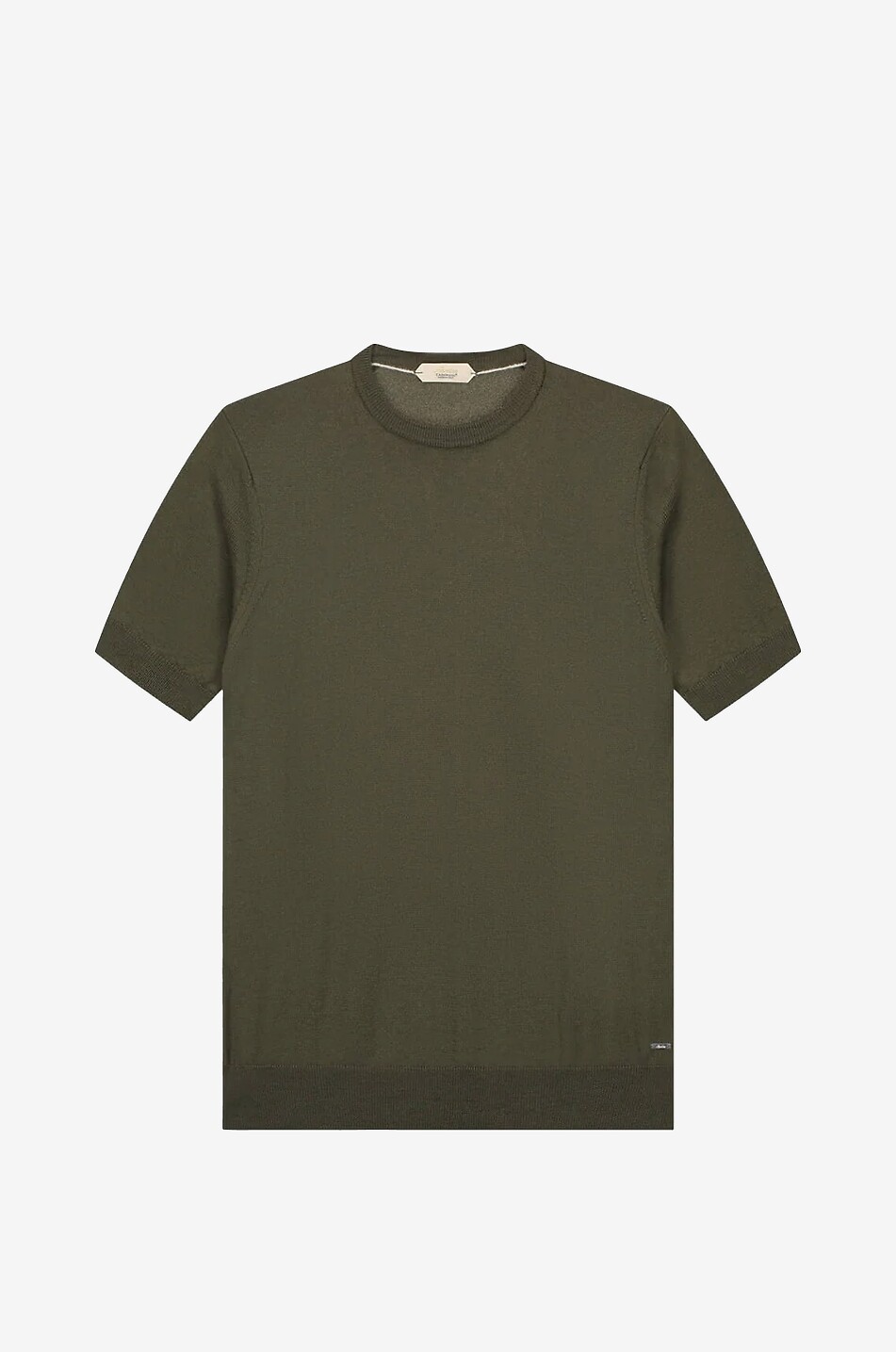 AURELIEN Pull à manches courtes en laine Cashwool Homme VERT FONCÉ 1