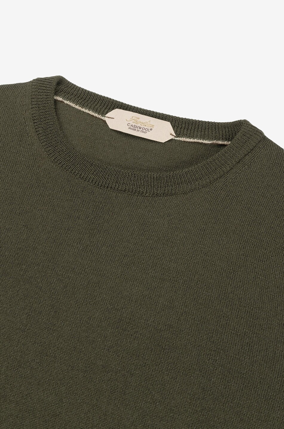 AURELIEN Pull à manches courtes en laine Cashwool Homme VERT FONCÉ 2