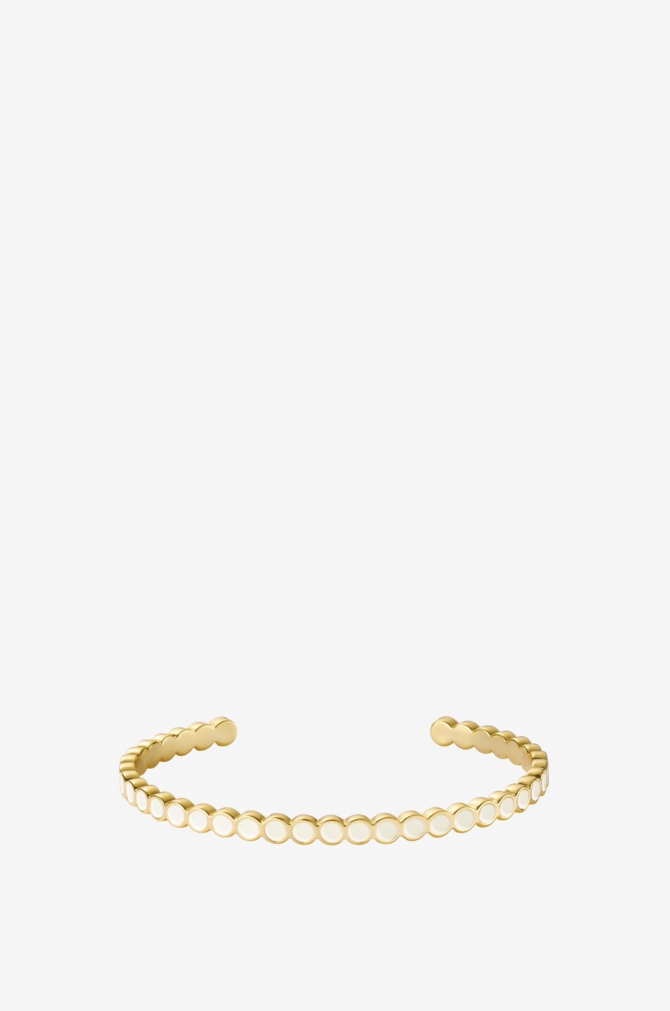 BANGLE UP Feiner goldener emaillierter Armreif Lumi II Damen WEISS 1