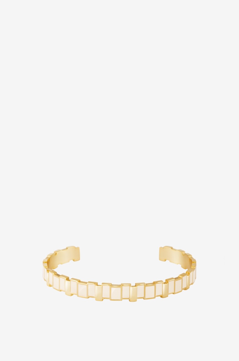 Inès Multi Sable Blanc slim gold-tone enamelled bangle - 8mm
