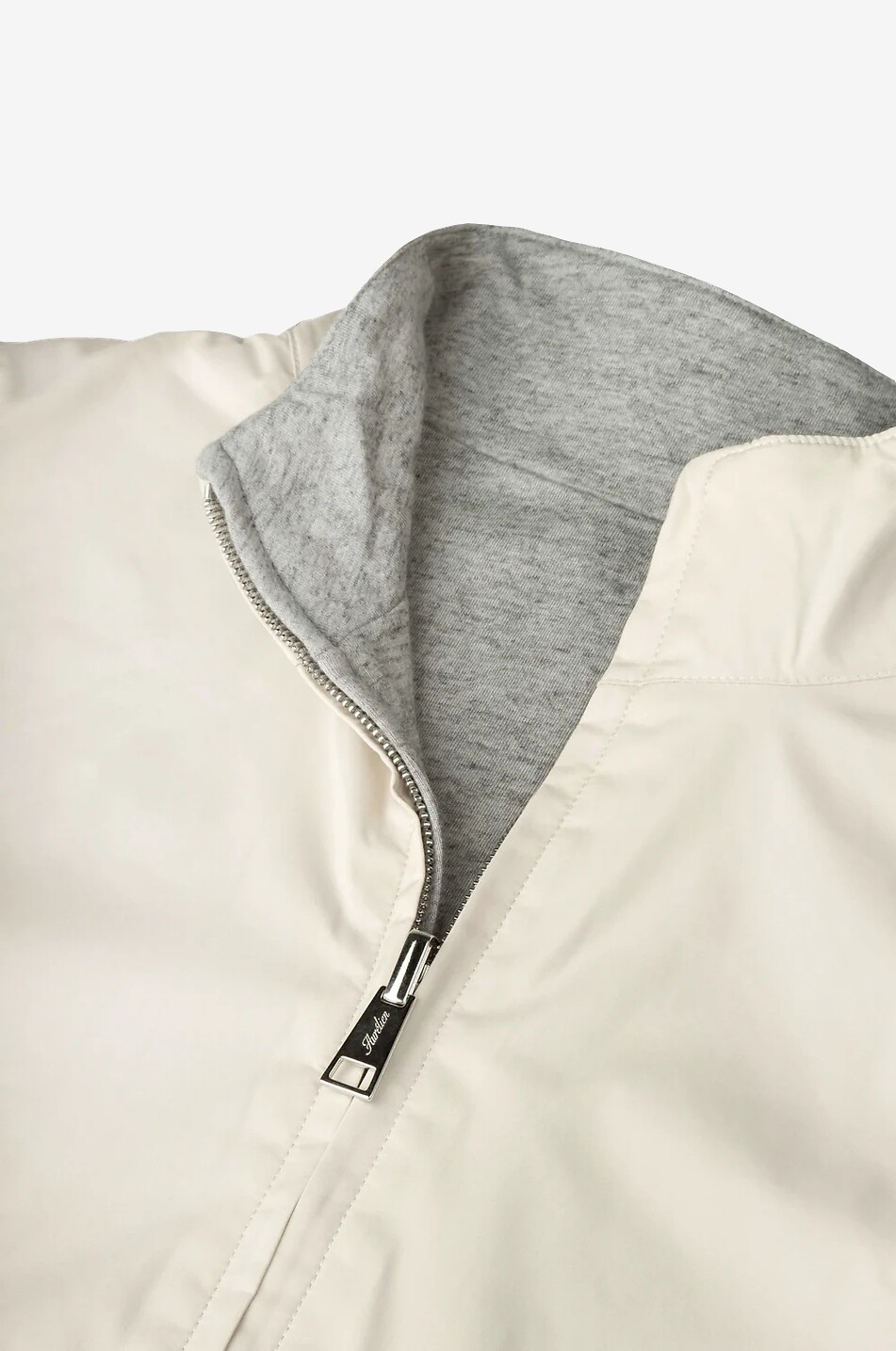 AURELIEN Resort zip-up bomber jacket Men EGGSHELL 2