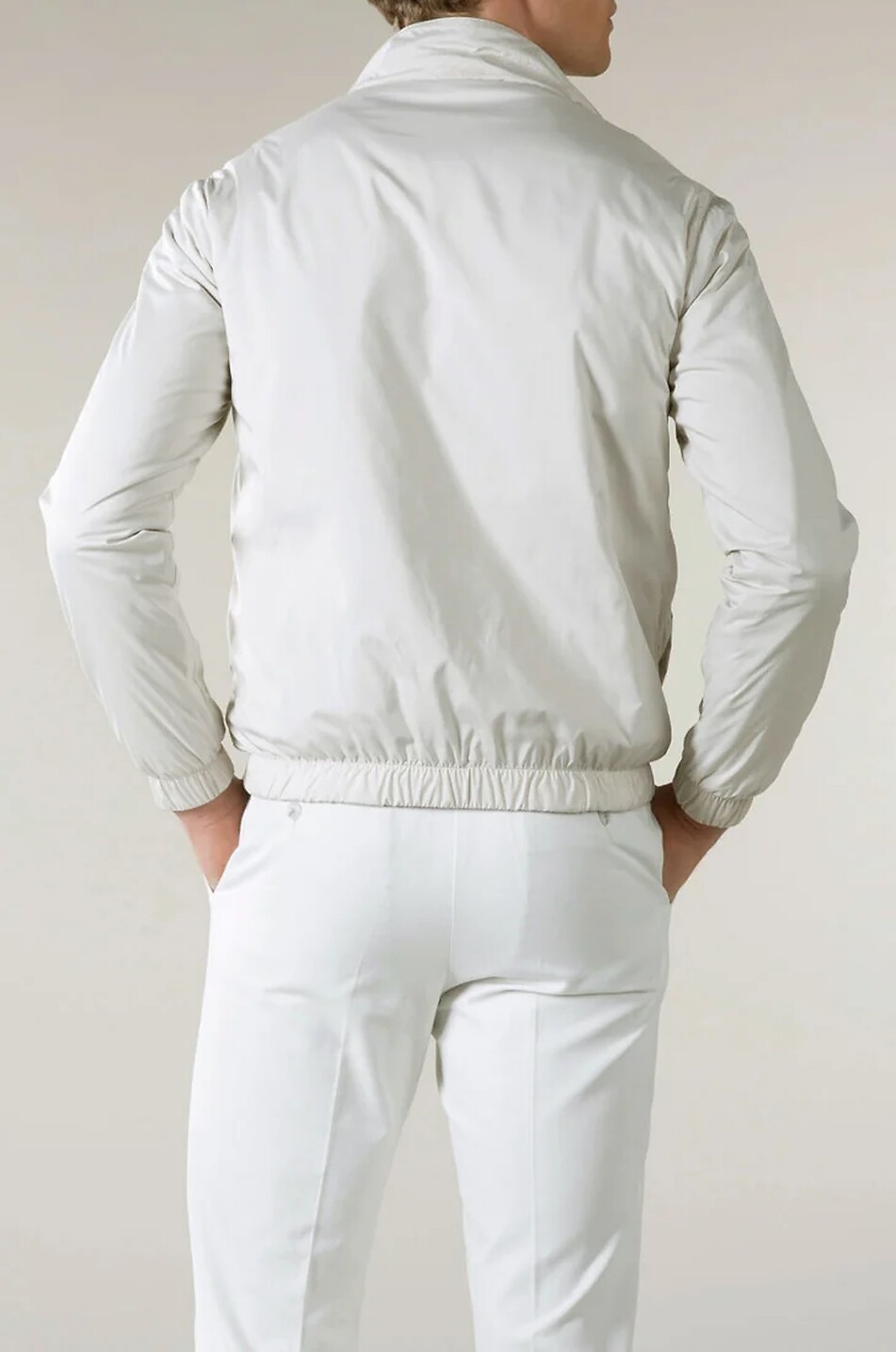 AURELIEN Resort zip-up bomber jacket Men EGGSHELL 4