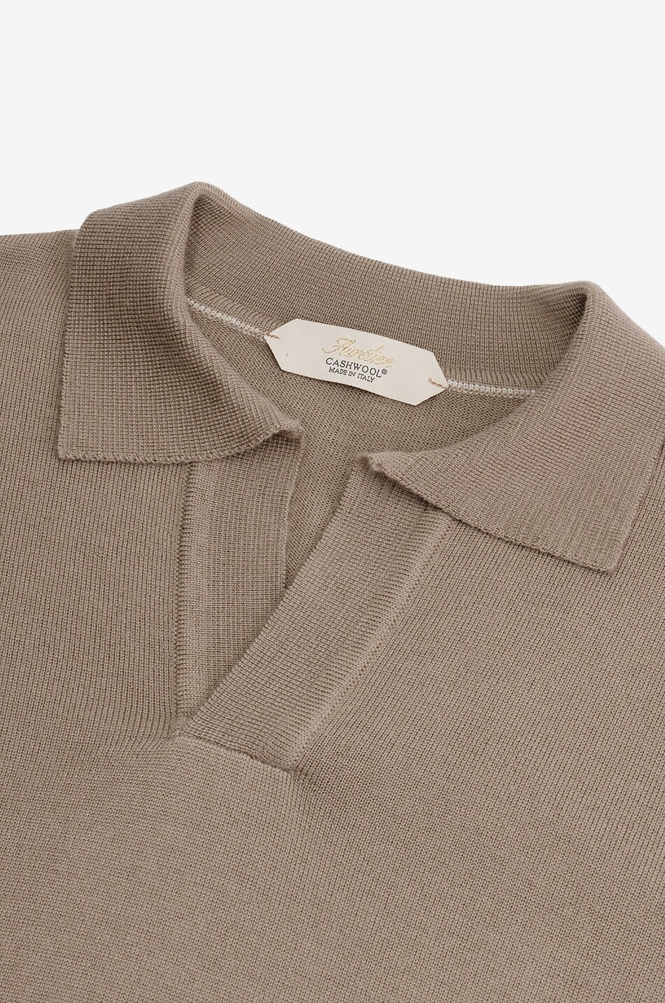 AURELIEN Cashwool fine wool polo jumper Men BEIGE 2