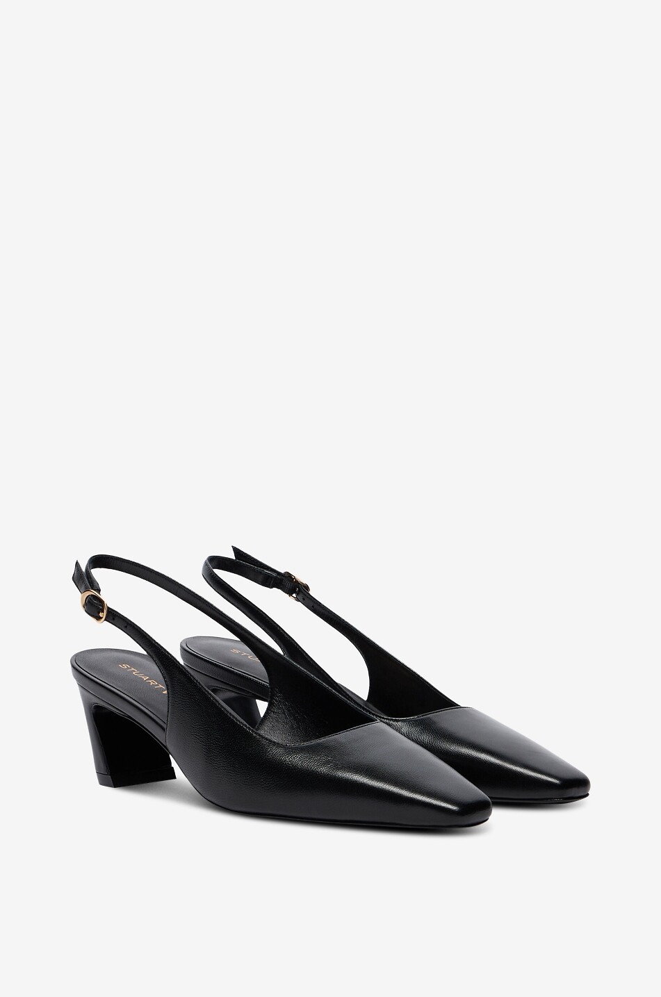 STUART WEITZMAN Stassi 50 smooth leather slingback pumps Women BLACK 2