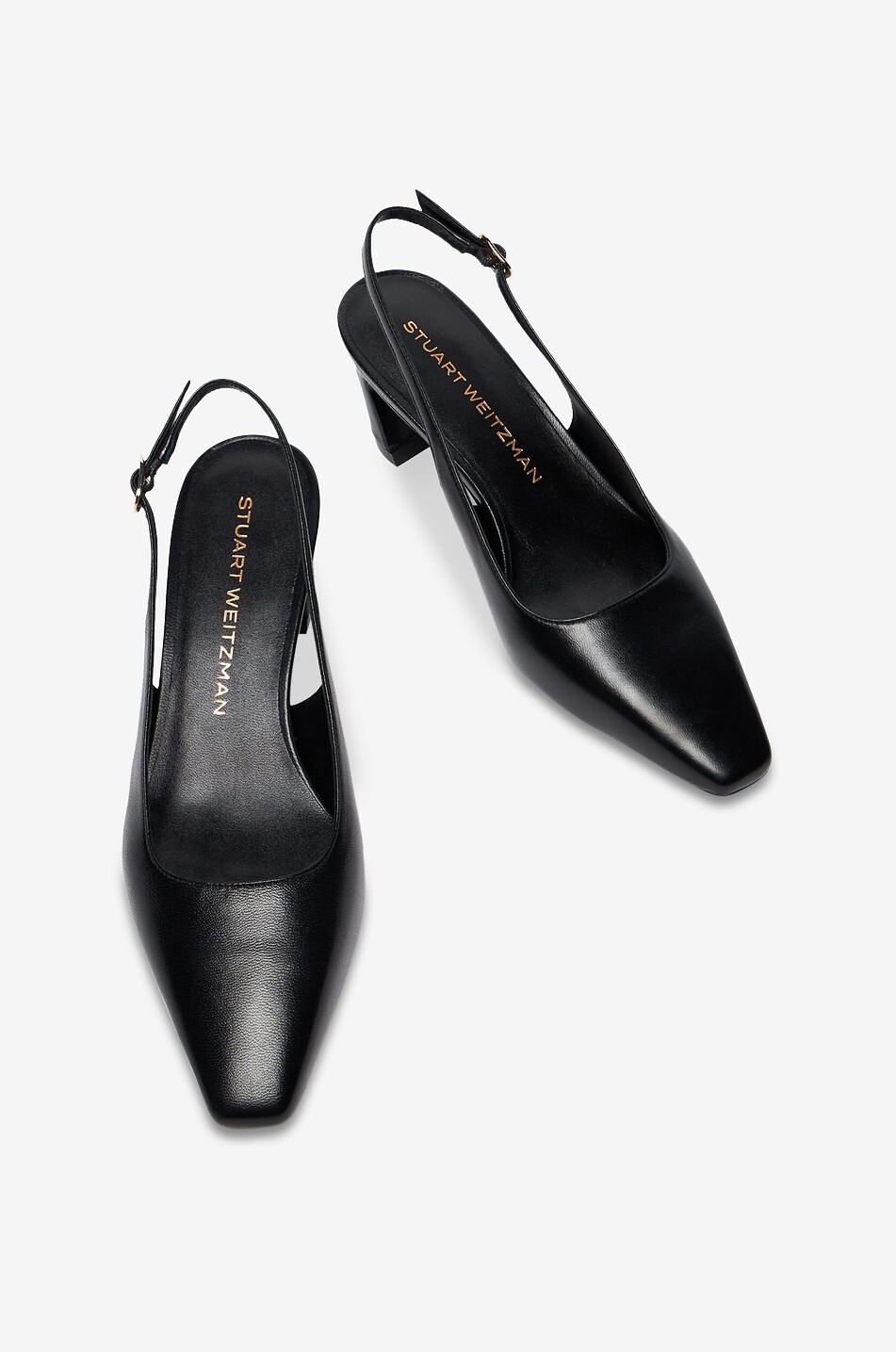 STUART WEITZMAN Stassi 50 smooth leather slingback pumps Women BLACK 4
