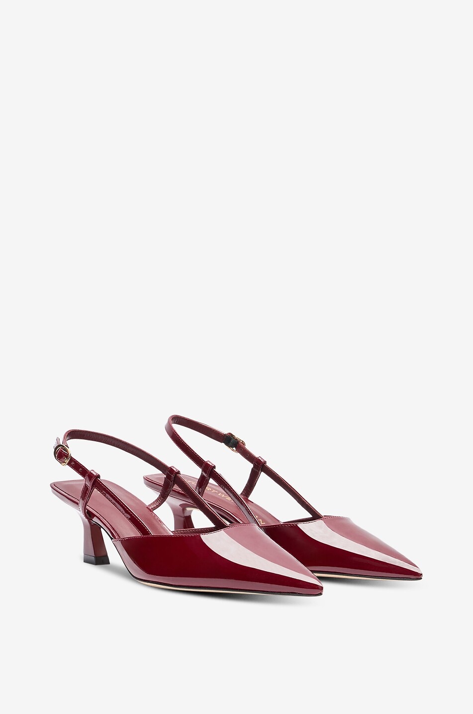 STUART WEITZMAN Vinnie 50 patent leather slingback pumps Women DARK RED 2