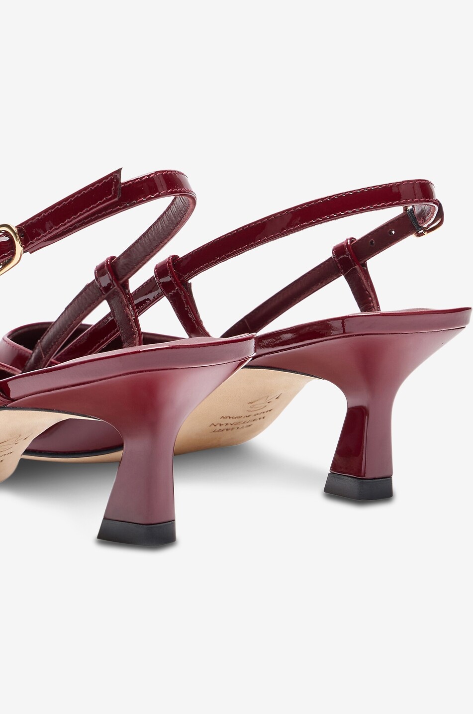 STUART WEITZMAN Vinnie 50 patent leather slingback pumps Women DARK RED 5