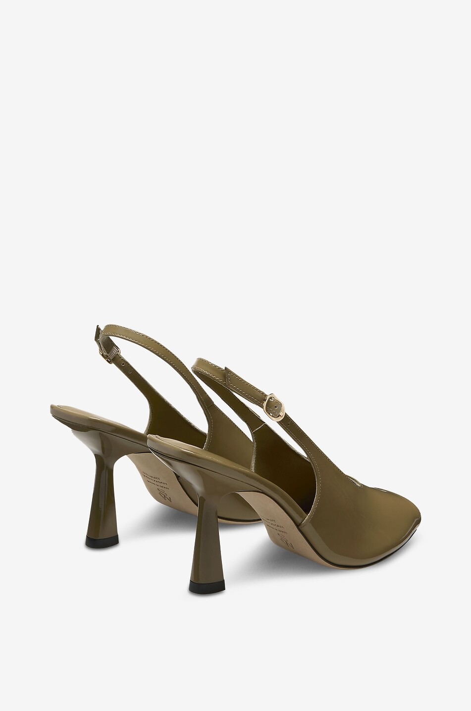 STUART WEITZMAN Val 85 leather slingback peep-toe pumps Women DARK KHAKI 3