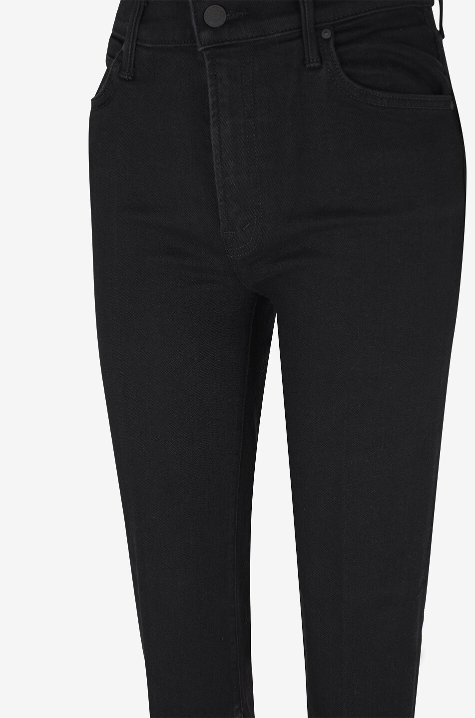 MOTHER The Kick It Nighty Night straight cotton jeans Women BLACK 3
